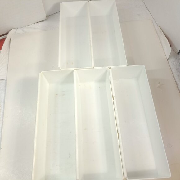 Vintage Rubbermaid Drawer Organizer set 5 JB1-2915 white plastic bins containers - Picture 1 of 11